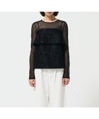【グレース コンチネンタル/GRACE CONTINENTAL】のフリンジジャガードノースリーブ トップ ブラック|ID: prp329100004656777 ipo3291000000033684427