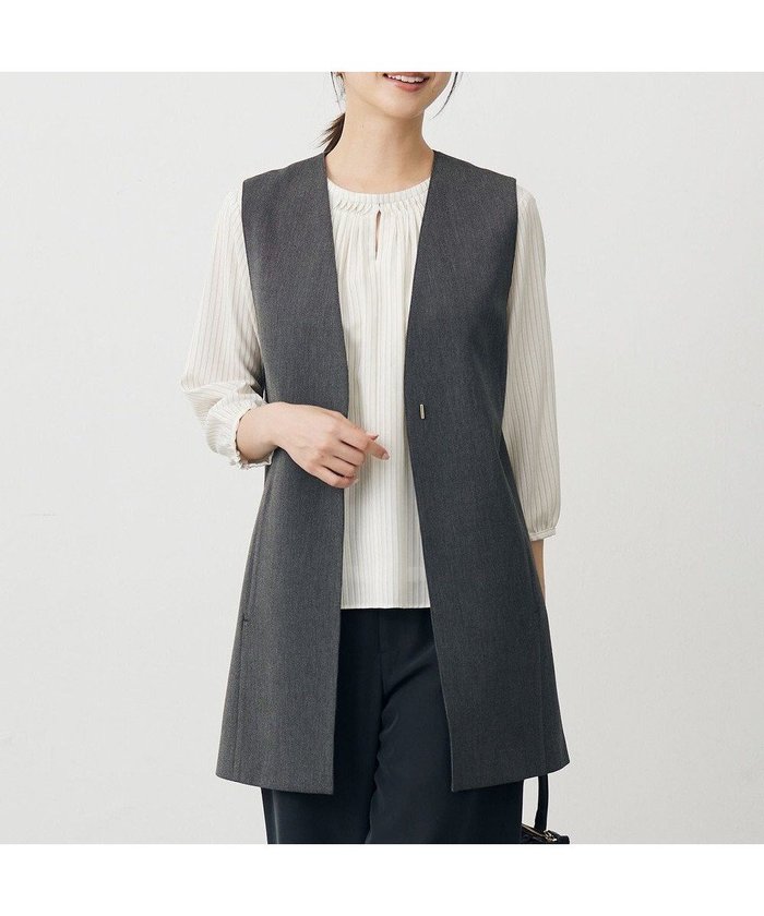 【ジェイ プレス/J.PRESS】の【洗える】T/Rアルガンシルク ジレ インテリア・キッズ・メンズ・レディースファッション・服の通販 founy(ファニー) https://founy.com/ ファッション Fashion レディースファッション Fashion for Women アウター Coat / Outerwear Collection レディースジャケット・軽アウター Jackets 洗える Machine Washable シルク Silk, 100% Silk ジャケット Jacket, Outerwear ストレッチ Stretch, Stretchy Fabric トレンド Trend, Trending Now 長袖 Long Sleeve, Full Sleeve 半袖 Short Sleeve, Half Sleeve ロング Long, Long-Length A/W・秋冬 Autumn/Winter エレガント 上品 Elegant |ID: prp329100004656786 ipo3291000000033684551
