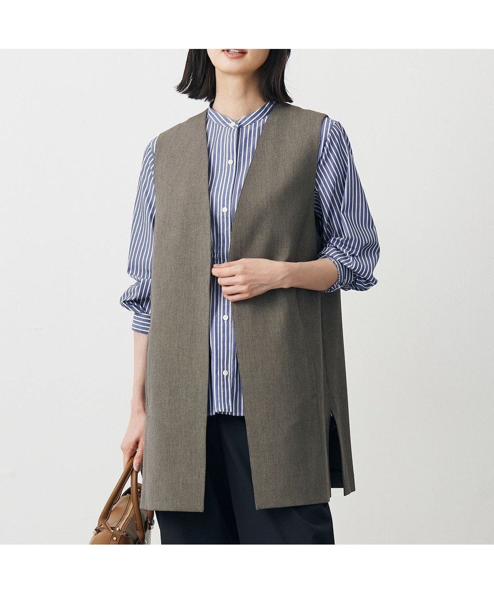 【ジェイ プレス/J.PRESS】の【洗える】T/Rアルガンシルク ジレ インテリア・キッズ・メンズ・レディースファッション・服の通販 founy(ファニー) 　ファッション　Fashion　レディースファッション　Fashion for Women　アウター　Coat / Outerwear Collection　レディースジャケット・軽アウター　Jackets　洗える　Machine Washable　シルク　Silk, 100% Silk　ジャケット　Jacket, Outerwear　ストレッチ　Stretch, Stretchy Fabric　トレンド　Trend, Trending Now　長袖　Long Sleeve, Full Sleeve　半袖　Short Sleeve, Half Sleeve　ロング　Long, Long-Length　A/W・秋冬　Autumn/Winter　エレガント 上品　Elegant　ブラウン系|ID: prp329100004656786 ipo3291000000033684554