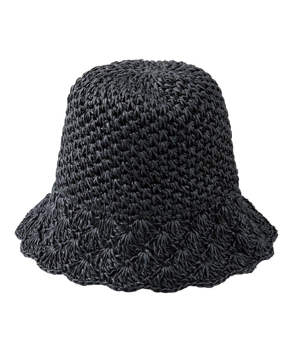 【ムーンバット/MOONBAT】のestaa ペーパー編み ベルハット /サイズ調整可 インテリア・キッズ・メンズ・レディースファッション・服の通販 founy(ファニー) 　ファッション　Fashion　レディースファッション　Fashion for Women　キャップ&ハット　Hats & Caps　ペーパー　Paper, Kraft Paper　傘　Umbrella, Parasol　帽子　Hat, Headwear　ブラック|ID: prp329100004656787 ipo3291000000034245485