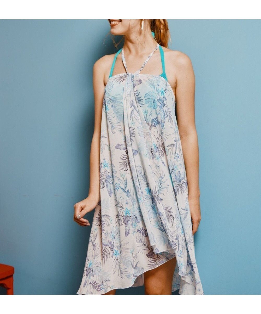 【三愛水着楽園/San-ai Resort】のアレンジパレオ F 【San-ai Resort(サンアイリゾート)】 インテリア・キッズ・メンズ・レディースファッション・服の通販 founy(ファニー) ファッション Fashion レディースファッション Fashion for Women 水着 Swimwear レディース水着・ビーチウェア Swimwear & Beachwear クール Cool, Chic シフォン Chiffon, Lightweight Fabric プリント Print, Printed Pattern リーフ Leaf, Botanical Leaf 夏 Summer S/S・春夏 SS, Spring/Summer, Warm Season 水着 Swimsuit, Swimwear A/W・秋冬 Autumn/Winter ブルー|ID: prp329100004656789 ipo3291000000034464894