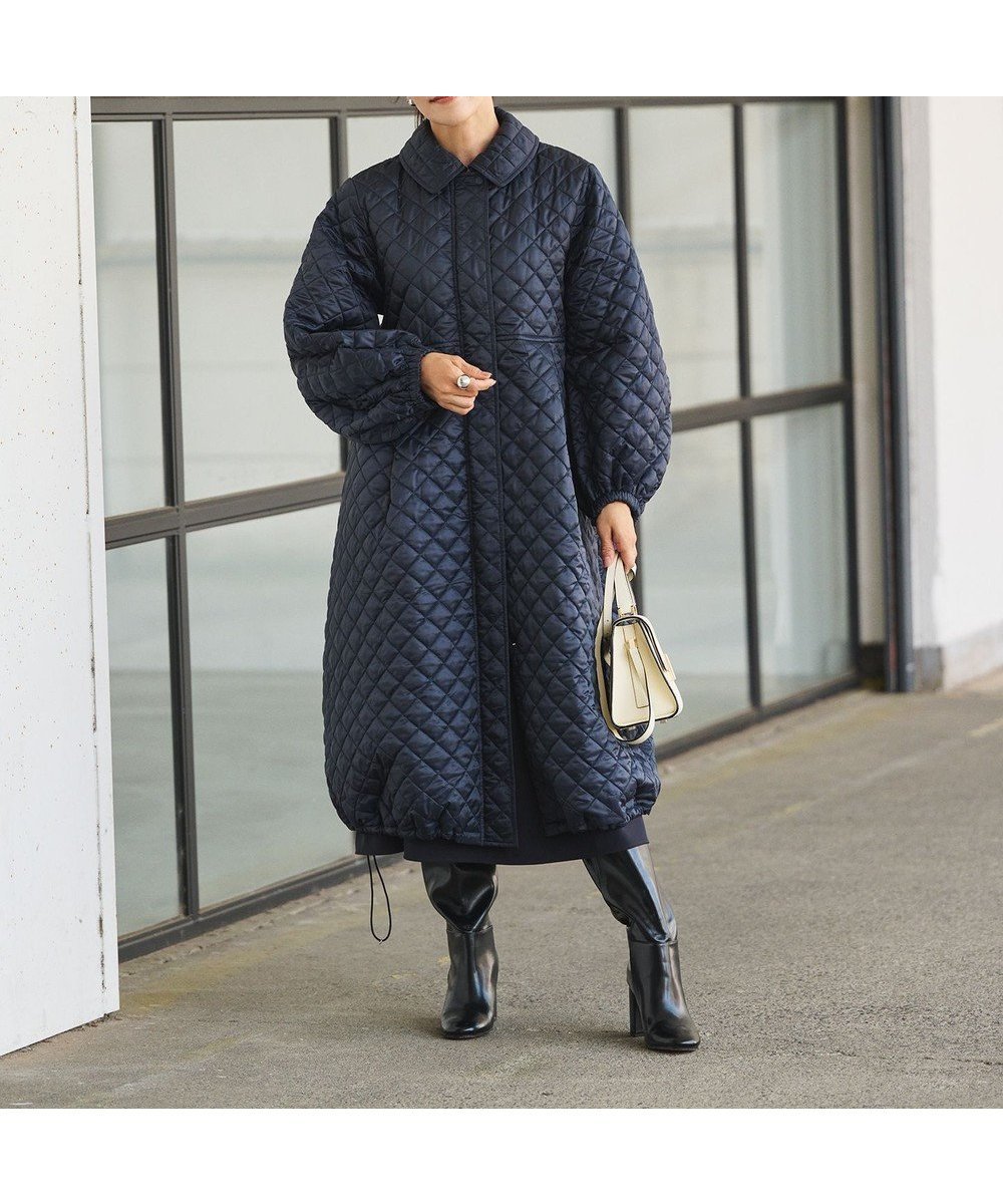 【ハッシュニュアンス/#Newans】の【セレモニーにも】〈亀恭子さんコラボ〉キルティングロングコート 人気、トレンドファッション・服の通販 founy(ファニー) 　ファッション　Fashion　レディースファッション　Fashion for Women　アウター　Coat / Outerwear Collection　コート・ロングコート・ピーコート　Long Coats, Peacoats & More　レディースジャケット・軽アウター　Jackets　キルティング　Quilted, Quilting　コラボ　Collaboration, Collab　ジャケット　Jacket, Outerwear　スリーブ　Sleeve, Long Sleeve / Short Sleeve　セレモニー　Ceremony　ロング　Long, Long-Length　エレガント 上品　Elegant　A/W・秋冬　Autumn/Winter　防寒　Cold Protection, Winter-Ready　 other-1|ID: prp329100004656794 ipo3291000000033684678