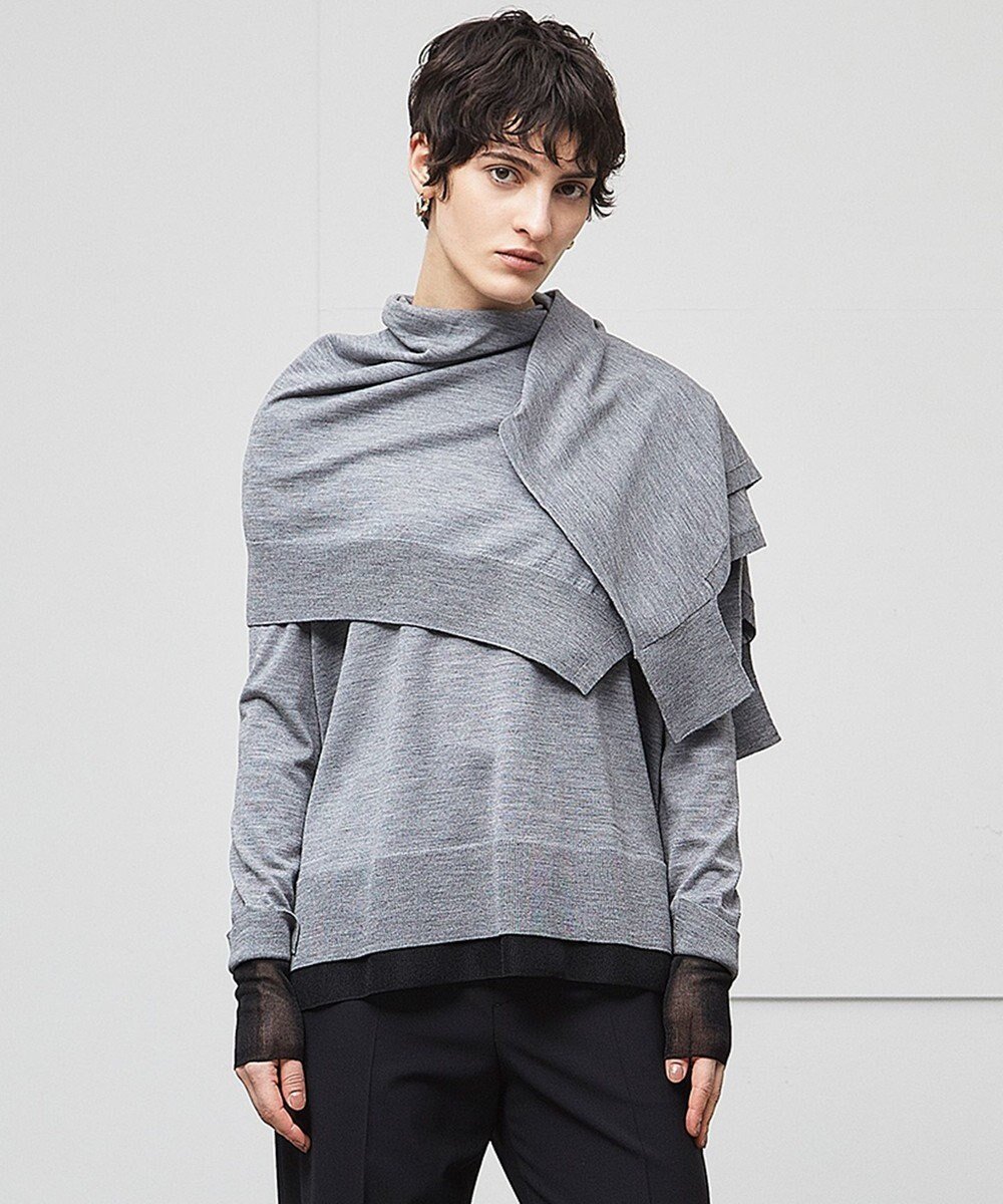 【ベイジ,/BEIGE,】の【洗える】LA MONNAIE / ショールニット インテリア・キッズ・メンズ・レディースファッション・服の通販 founy(ファニー) 　ファッション　Fashion　レディースファッション　Fashion for Women　トップス・カットソー　Cut & Sew Tops　ニット　Knit Tops & Sweaters　マフラー・スヌード / 冬小物の定番　Scarves & Mufflers　ウォッシャブル　Machine Washable　エレガント 上品　Elegant　ショール　Shawl, Wrap　ストール　Stole, Wrap　スヌード　Snood, Infinity Scarf　マフラー　Scarf, Muffler　洗える　Machine Washable　A/W・秋冬　Autumn/Winter　Md Gray|ID: prp329100004656795 ipo3291000000033684710