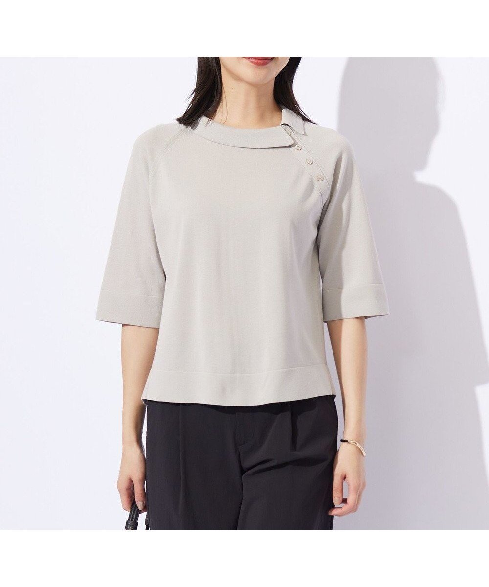【ジェイ プレス/J.PRESS】の【洗える】COTTON POLYESTER 襟付き ニット インテリア・キッズ・メンズ・レディースファッション・服の通販 founy(ファニー) 　ファッション　Fashion　レディースファッション　Fashion for Women　トップス・カットソー　Cut & Sew Tops　ニット　Knit Tops & Sweaters　インド　Indian Textile　洗える　Machine Washable　クラシカル　Classical, Vintage-Inspired　セーター　Sweater, Knitwear　フェミニン　Feminine, Girly　ワイド　Wide, Wide Fit　A/W・秋冬　Autumn/Winter　エレガント 上品　Elegant　ベージュ系|ID: prp329100004656800 ipo3291000000033684760