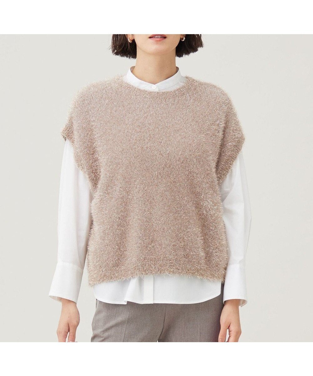 【自由区/JIYU-KU】の【洗える】フェザーラメ ベスト 人気、トレンドファッション・服の通販 founy(ファニー) 　ファッション　Fashion　レディースファッション　Fashion for Women　アウター　Coat / Outerwear Collection　トップス・カットソー　Cut & Sew Tops　ベスト&ジレ / 重ね着スタイル　Vests & Gilets　タンク　Tank Top, Sleeveless Top　トレンド　Trend, Trending Now　フェザー　Feather, Feather Detail　ベスト　Vest, Waistcoat　ミックス　Mix, Mixed Style　エレガント 上品　Elegant　洗える　Machine Washable　A/W・秋冬　Autumn/Winter　 other-1|ID: prp329100004656802 ipo3291000000033684771