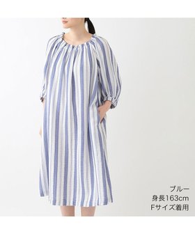 【ウチノ/UCHINO】のクレープガーゼ ストライプギャザーワンピース 人気、トレンドファッション・服の通販 founy(ファニー) ファッション Fashion レディースファッション Fashion for Women ワンピース Dresses 春 Spring ストライプ Stripe, Striped Pattern スリーブ Sleeve, Long Sleeve / Short Sleeve ドレス Dress, One-Piece ポケット Pocket, Pocket Detail S/S・春夏 SS, Spring/Summer, Warm Season おすすめ Recommended / Our Picks 夏 Summer |ID:prp329100004656814