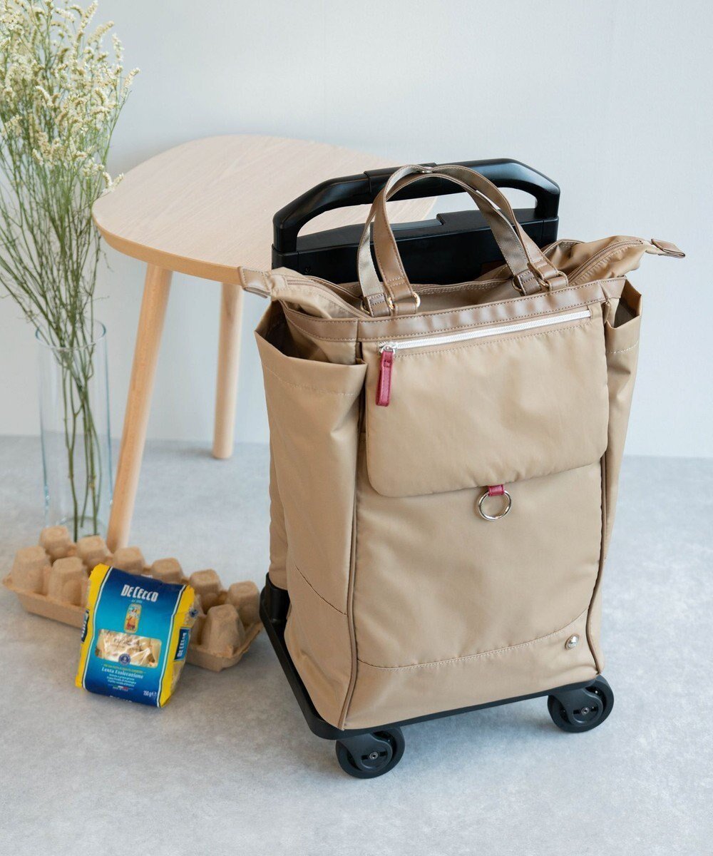 【エースバッグズアンドラゲッジ/ACE BAGS & LUGGAGE】のsoelte オートュイユ お買い物キャリー 21L 35981 ソエルテ ソフトスーツケース インテリア・キッズ・メンズ・レディースファッション・服の通販 founy(ファニー) 　ファッション　Fashion　レディースファッション　Fashion for Women　スーツ　Business Suits & Workwear　傘　Umbrella, Parasol　フロント　Front, Front Design　ポケット　Pocket, Pocket Detail　マグネット　Magnet, Magnetic Closure　メッシュ　Mesh, Net Fabric　スーツケース キャリーケース　Suitcase / Carry Case　ベージュ|ID: prp329100004656823 ipo3291000000033685039