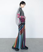 【コキュウ/COQ】のDIALOGUE 前後2WAYプリーツパンツ グリーンマルチカラーストライプ|ID: prp329100004656855 ipo3291000000034631897