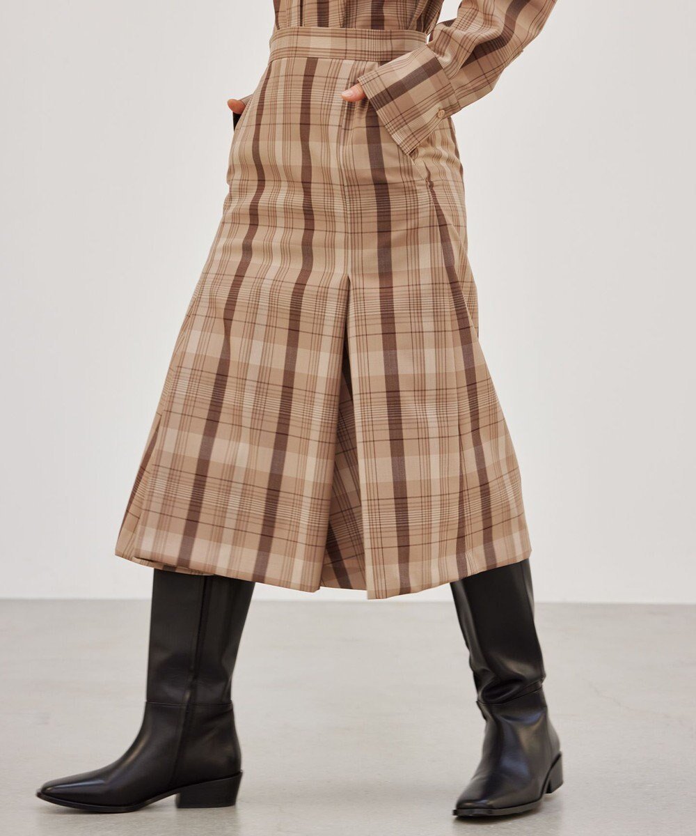 【ベイジ,/BEIGE,】のARUMS / タック入りスカート インテリア・キッズ・メンズ・レディースファッション・服の通販 founy(ファニー) 　ファッション　Fashion　レディースファッション　Fashion for Women　スカート　Skirts　カットソー　Cut and Sewn Top　クラシック　Classic, Timeless Style　セットアップ　Set-Up, Coordinated Outfit　チェック　Check, Plaid, Tartan　フレア　Flare, Flared　A/W・秋冬　Autumn/Winter　Beige|ID: prp329100004656888 ipo3291000000033685688