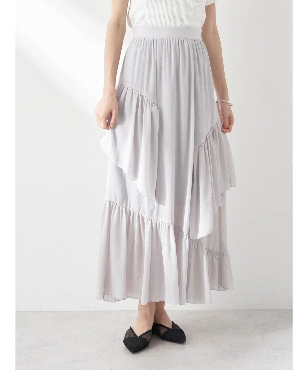 【アースミュージックアンドエコロジー/earth music&ecology】のシアー楊柳アシメティアードスカート インテリア・キッズ・メンズ・レディースファッション・服の通販 founy(ファニー) ファッション Fashion レディースファッション Fashion for Women スカート Skirts ティアードスカート Tiered Skirts アシンメトリー Asymmetrical Style シアー Sheer, See-Through ポケット Pocket, Pocket Detail 夏 Summer 春 Spring S/S・春夏 SS, Spring/Summer, Warm Season Light Gray|ID: prp329100004656911 ipo3291000000034247204