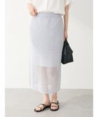 【グリーンパークス/Green Parks】の2way メッシュ編みニットIラインスカート(ペチ付き) Silver|ID: prp329100004656931 ipo3291000000034250490