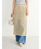 【グリーンパークス/Green Parks】の2way メッシュ編みニットIラインスカート(ペチ付き) Gold|ID: prp329100004656931 ipo3291000000034250491