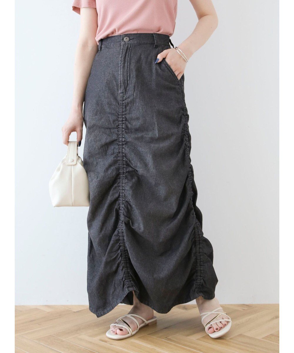 【グリーンパークス/Green Parks】の・SUGAR SPOON シャーリングデニムスカート 人気、トレンドファッション・服の通販 founy(ファニー) 　ファッション　Fashion　レディースファッション　Fashion for Women　スカート　Skirts　デニムスカート・カジュアルスカート　Denim Skirts　シャーリング　Shirring, Ruched　デニム　Denim, Jeans Material　ポケット　Pocket, Pocket Detail　夏　Summer　春　Spring　S/S・春夏　SS, Spring/Summer, Warm Season　 other-1|ID: prp329100004656932 ipo3291000000034250494