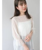 【グリーンパークス/Green Parks】のチュールシャーリングチュニック Ecru|ID: prp329100004657010 ipo3291000000033686871
