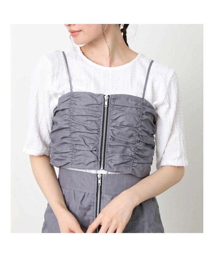 【グリーンパークス/Green Parks】の・ELENCARE DUE シャーリングビスチェ インテリア・キッズ・メンズ・レディースファッション・服の通販 founy(ファニー) https://founy.com/ ファッション Fashion レディースファッション Fashion for Women アウター Coat / Outerwear Collection トップス・カットソー Cut & Sew Tops ベスト&ジレ / 重ね着スタイル Vests & Gilets ビスチェ Bustiers & Corset Tops / Layered Bustier Style おすすめ Recommended / Our Picks カットソー Cut and Sewn Top シャーリング Shirring, Ruched ビスチェ Bustier, Corset Top フロント Front, Front Design ベスト Vest, Waistcoat ポケット Pocket, Pocket Detail 夏 Summer 春 Spring S/S・春夏 SS, Spring/Summer, Warm Season |ID: prp329100004657041 ipo3291000000033687281