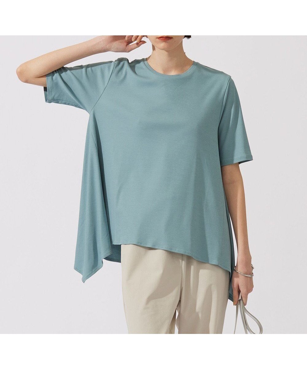 【アイシービー/iCB】の【接触冷感・洗える】グレースジャージー デザインプルオーバー インテリア・キッズ・メンズ・レディースファッション・服の通販 founy(ファニー) ファッション Fashion レディースファッション Fashion for Women トップス・カットソー Cut & Sew Tops シャツ・ブラウス・オフィスカジュアル Elegant Blouses & Button-Ups ロングTシャツ・Tシャツ Longline T-Shirts & Tees カジュアルプルオーバー・ニットトップス Pullovers & Knit Tops / Casual Pullovers カットソー・ベーシックTシャツ Cut-and-Sewn Tops / Stretch Tees & Basics イレギュラーヘム Irregular Hem インナー Innerwear 春 Spring 洗える Machine Washable カットソー Cut and Sewn Top S/S・春夏 SS, Spring/Summer, Warm Season 夏 Summer 2024年 2024 2024春夏・S/S Spring/Summer 2024 SS24 カデットブルー系|ID: prp329100004657047 ipo3291000000034863766