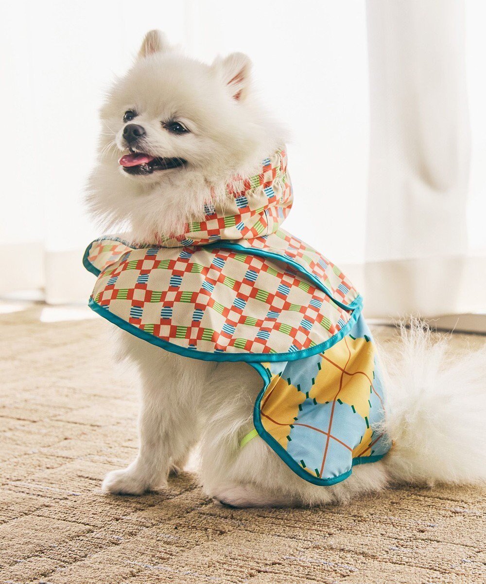 【コキュウ/COQ】の【撥水/洗濯機可】PLAID ARGYLEドッグポンチョ〈小型～中型犬〉 インテリア・キッズ・メンズ・レディースファッション・服の通販 founy(ファニー) 　ファッション　Fashion　レディースファッション　Fashion for Women　アウター　Coat / Outerwear Collection　ポンチョ・ケープコート　Ponchos & Capes　コレクション　Collection, Seasonal Line　コンパクト　Compact, Small Size　ドット　Polka Dot, Dot Pattern　バランス　Balance, Style Balance　プリント　Print, Printed Pattern　ポケット　Pocket, Pocket Detail　ポンチョ　Poncho, Cape Style　メッシュ　Mesh, Net Fabric　A/W・秋冬　Autumn/Winter　S/S・春夏　SS, Spring/Summer, Warm Season　おすすめ　Recommended / Our Picks　日本製　Made In Japan　犬　Dog　夏　Summer　ベージュ|ID: prp329100004657052 ipo3291000000033687434