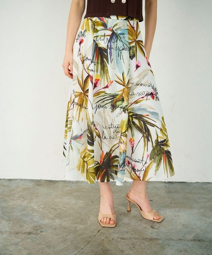 【グレース コンチネンタル/GRACE CONTINENTAL】のリゾートリーフプリントスカート インテリア・キッズ・メンズ・レディースファッション・服の通販 founy(ファニー) https://founy.com/ ファッション Fashion レディースファッション Fashion for Women スカート Skirts おすすめ Recommended / Our Picks オーガンジー Organza Fabric プリント Print, Printed Pattern リゾート Resort, Vacation Style リーフ Leaf, Botanical Leaf 夏 Summer 春 Spring S/S・春夏 SS, Spring/Summer, Warm Season |ID: prp329100004657088 ipo3291000000034252616