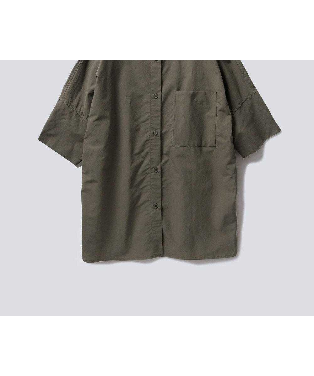 【ホワイトメイルズ/WHITE MAILS】の【手洗い可 / 和紙糸】COTTON PAPER POPLIN BAND COLLAR DOLMAN SLEEVE SHIRT コットンポプリン 半袖シャツ インテリア・キッズ・メンズ・レディースファッション・服の通販 founy(ファニー) 　ファッション　Fashion　レディースファッション　Fashion for Women　トップス・カットソー　Cut & Sew Tops　シャツ・ブラウス・オフィスカジュアル　Elegant Blouses & Button-Ups　半袖　Short Sleeve, Half Sleeve　リラックス　Relax, Relaxed Fit　A/W・秋冬　Autumn/Winter　S/S・春夏　SS, Spring/Summer, Warm Season　おすすめ　Recommended / Our Picks　夏　Summer　カーキ|ID: prp329100004657094 ipo3291000000033688102
