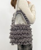 【ラ バガジェリー/LA BAGAGERIE】の【MONICA】チュールフリル2WAYバッグ グレー|ID: prp329100004657095 ipo3291000000034685592