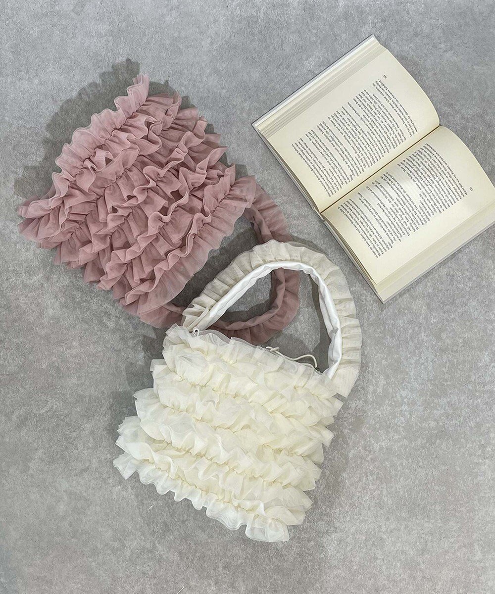 【ラ バガジェリー/LA BAGAGERIE】の【MONICA】チュールフリル2WAYバッグ インテリア・キッズ・メンズ・レディースファッション・服の通販 founy(ファニー) ファッション Fashion レディースファッション Fashion for Women バッグ Bags コンパクト Compact, Small Size スマート Smart, Elegant タンブラー Tumbler, Travel Mug チュール Tulip, Tulip Motif フリル Frill, Ruffle ポケット Pocket, Pocket Detail ポーチ Pouch, Small Case 財布 Wallet, Purse ホワイト|ID: prp329100004657095 ipo3291000000034685593