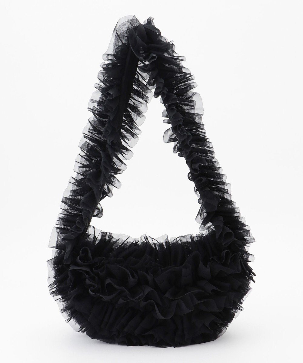 【ラ バガジェリー/LA BAGAGERIE】の【MONICA】シアーチュールドロストバッグ インテリア・キッズ・メンズ・レディースファッション・服の通販 founy(ファニー) 　ファッション　Fashion　レディースファッション　Fashion for Women　バッグ　Bags　アクセサリー　Fashion Accessories　オケージョン　Occasion Wear　ショルダー　Shoulder, Shoulder Strap　スマート　Smart, Elegant　ドローストリング　Drawstring, Pull Cord　フェミニン　Feminine, Girly　ポケット　Pocket, Pocket Detail　ブラック|ID: prp329100004657096 ipo3291000000034544753