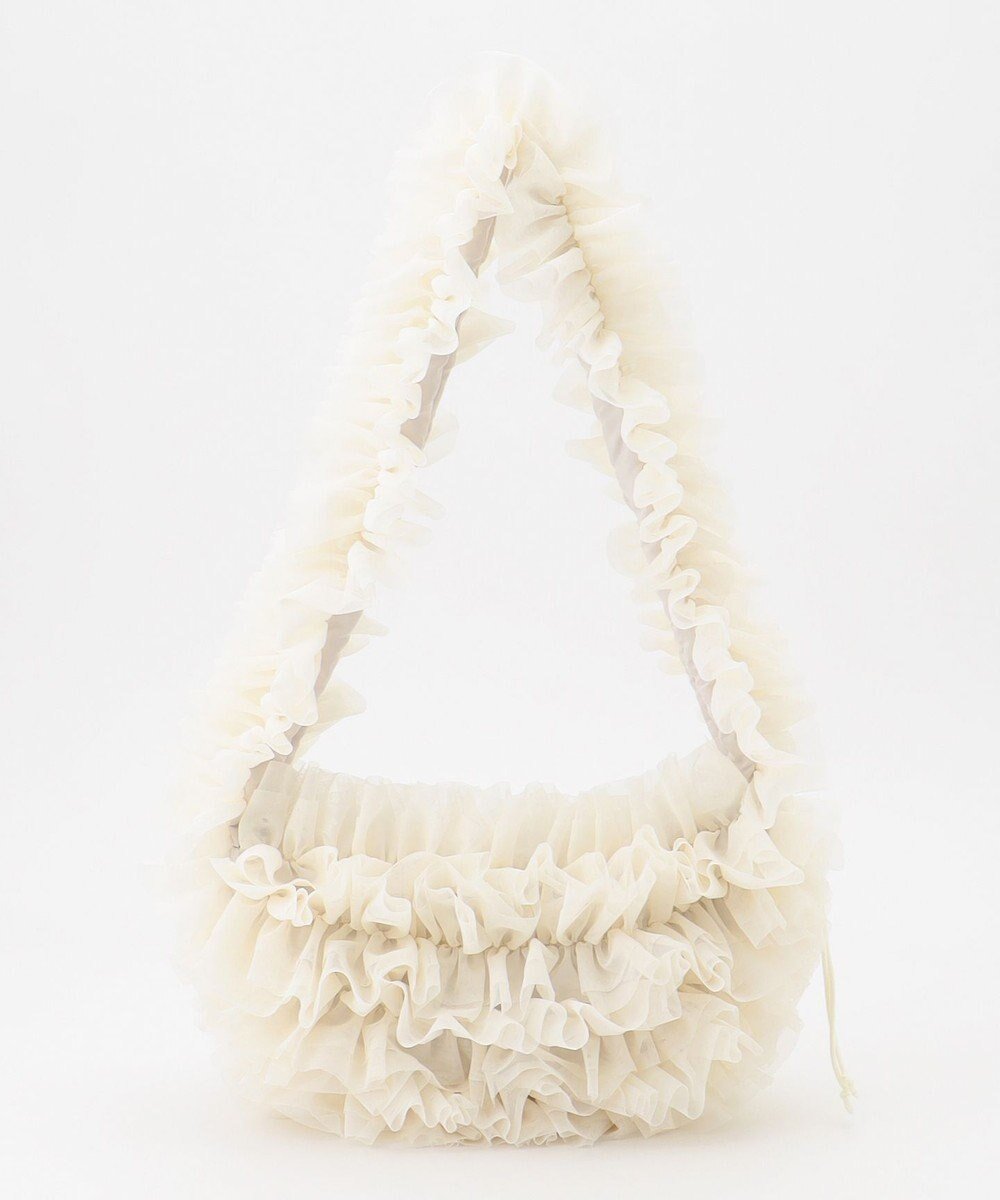 【ラ バガジェリー/LA BAGAGERIE】の【MONICA】シアーチュールドロストバッグ インテリア・キッズ・メンズ・レディースファッション・服の通販 founy(ファニー) 　ファッション　Fashion　レディースファッション　Fashion for Women　バッグ　Bags　アクセサリー　Fashion Accessories　オケージョン　Occasion Wear　ショルダー　Shoulder, Shoulder Strap　スマート　Smart, Elegant　ドローストリング　Drawstring, Pull Cord　フェミニン　Feminine, Girly　ポケット　Pocket, Pocket Detail　ホワイト|ID: prp329100004657096 ipo3291000000034544754