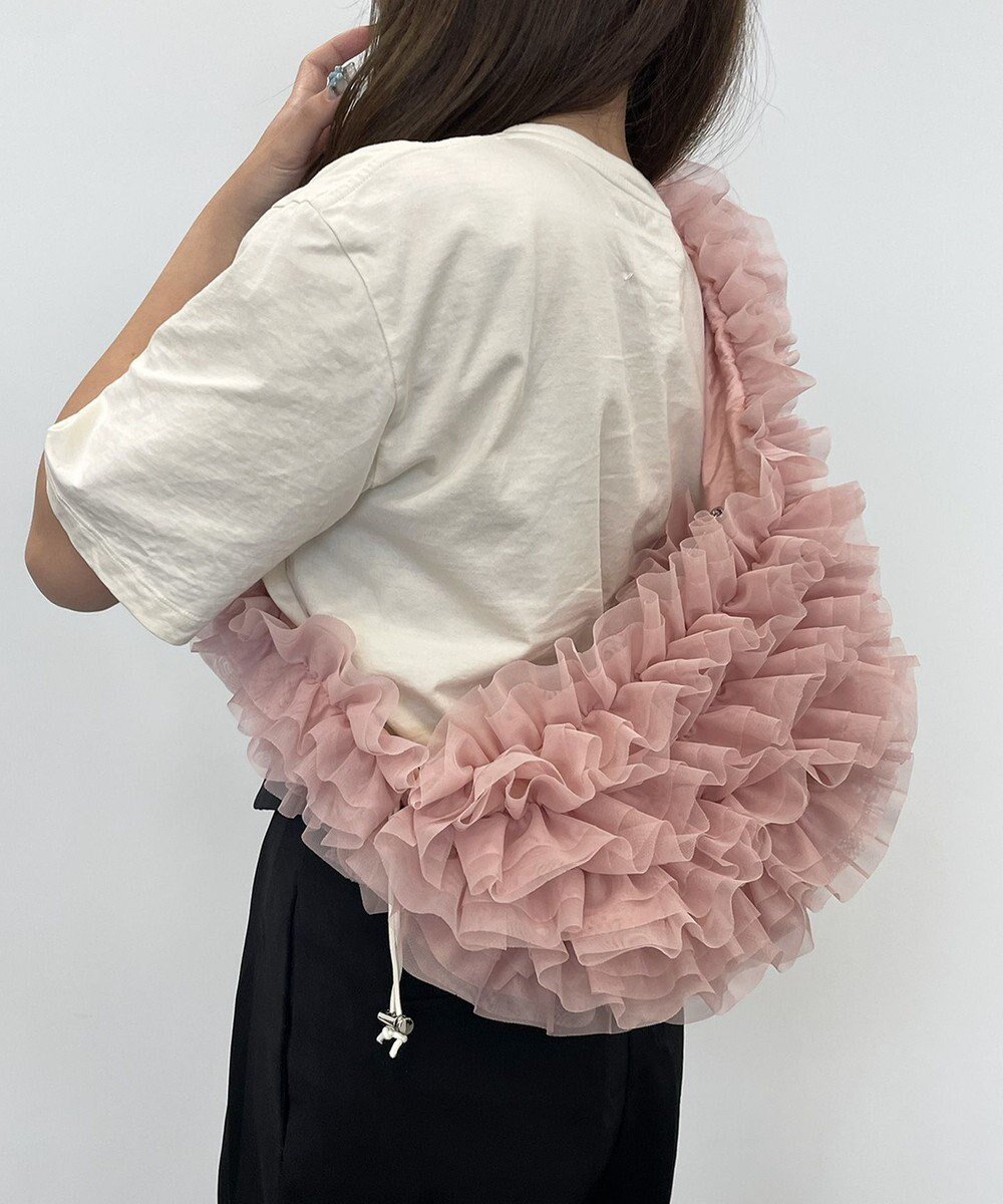 【ラ バガジェリー/LA BAGAGERIE】の【MONICA】シアーチュールドロストバッグ インテリア・キッズ・メンズ・レディースファッション・服の通販 founy(ファニー) 　ファッション　Fashion　レディースファッション　Fashion for Women　バッグ　Bags　アクセサリー　Fashion Accessories　オケージョン　Occasion Wear　ショルダー　Shoulder, Shoulder Strap　スマート　Smart, Elegant　ドローストリング　Drawstring, Pull Cord　フェミニン　Feminine, Girly　ポケット　Pocket, Pocket Detail　ピンク|ID: prp329100004657096 ipo3291000000034544755