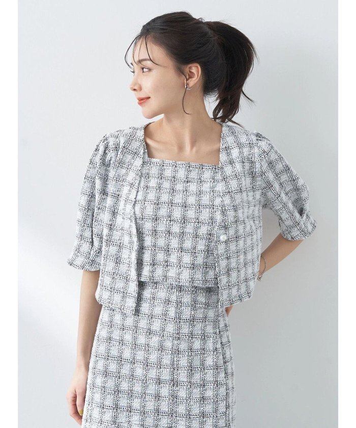 【アースミュージックアンドエコロジー/earth music&ecology】のSET2点 カットソーツィードアンサンブル インテリア・キッズ・メンズ・レディースファッション・服の通販 founy(ファニー) https://founy.com/ ファッション Fashion レディースファッション Fashion for Women トップス・カットソー Cut & Sew Tops カーディガン・羽織り Layered Style Cardigans アンサンブルニット Knit Ensembles & Twin Sets カットソー・ベーシックTシャツ Cut-and-Sewn Tops / Stretch Tees & Basics おすすめ Recommended / Our Picks アンサンブル Ensemble Set インナー Innerwear カーディガン Cardigan, Knitwear ショート Short, Short Length ジャケット Jacket, Outerwear セットアップ Set-Up, Coordinated Outfit デコルテ Décolleté, Neckline パール Pearl, Pearl Accent ポケット Pocket, Pocket Detail エレガント 上品 Elegant 夏 Summer 春 Spring S/S・春夏 SS, Spring/Summer, Warm Season |ID: prp329100004657107 ipo3291000000034252815