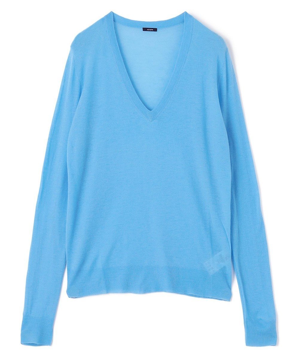 【ジョゼフ/JOSEPH】のキャッシュエアー Vネックニット インテリア・キッズ・メンズ・レディースファッション・服の通販 founy(ファニー) 　ファッション　Fashion　レディースファッション　Fashion for Women　トップス・カットソー　Cut & Sew Tops　ニット　Knit Tops & Sweaters　Vネックトップス　V-Neck Tops / V-Cut Neckline Shirts　クラシック　Classic, Timeless Style　セーター　Sweater, Knitwear　デコルテ　Décolleté, Neckline　フィット　Fit, Slim Fit　リラックス　Relax, Relaxed Fit　夏　Summer　定番　Standard, Basic Item　春　Spring　S/S・春夏　SS, Spring/Summer, Warm Season　Dark Arctic|ID: prp329100004657182 ipo3291000000034971092