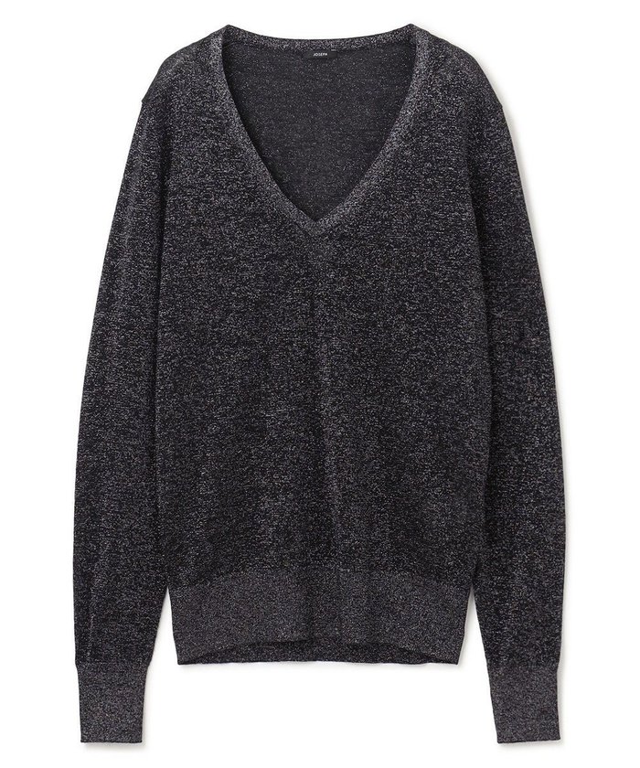 【ジョゼフ/JOSEPH】の【洗える】ルレックス Vネックニット インテリア・キッズ・メンズ・レディースファッション・服の通販 founy(ファニー) https://founy.com/ ファッション Fashion レディースファッション Fashion for Women トップス・カットソー Cut & Sew Tops ニット Knit Tops & Sweaters Vネックトップス V-Neck Tops / V-Cut Neckline Shirts インナー Innerwear ジャケット Jacket, Outerwear スリーブ Sleeve, Long Sleeve / Short Sleeve セーター Sweater, Knitwear フィット Fit, Slim Fit レギュラー Regular, Standard Fit ロング Long, Long-Length 夏 Summer 定番 Standard, Basic Item 春 Spring S/S・春夏 SS, Spring/Summer, Warm Season 洗える Machine Washable 軽量 Lightweight, Ultra Light |ID: prp329100004657185 ipo3291000000034515453