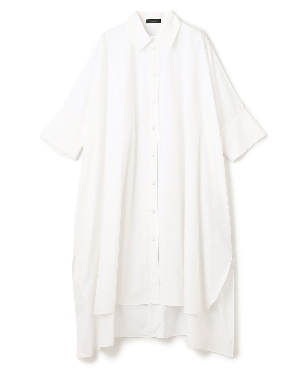 【ジョゼフ/JOSEPH】のポプリン ドレス インテリア・キッズ・メンズ・レディースファッション・服の通販 founy(ファニー) 　ファッション　Fashion　レディースファッション　Fashion for Women　ワンピース　Dresses　フォーマル・パーティードレス・結婚式用ドレス　Elegant & Casual Dresses　カフス　Cuff Design　コクーン　Cocoon, Cocoon Silhouette　ドレス　Dress, One-Piece　フロント　Front, Front Design　夏　Summer　春　Spring　S/S・春夏　SS, Spring/Summer, Warm Season　無地　Plain, Solid Color　White|ID: prp329100004657201 ipo3291000000033688822