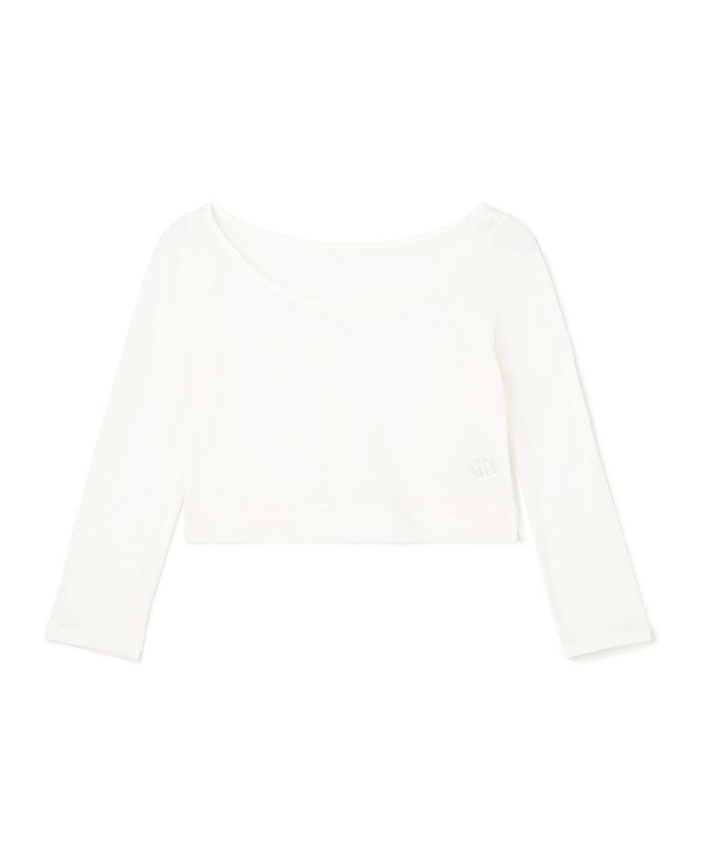 【チャコット/Chacott】のショートトップ インテリア・キッズ・メンズ・レディースファッション・服の通販 founy(ファニー) 　ファッション　Fashion　レディースファッション　Fashion for Women　トップス・カットソー　Cut & Sew Tops　ショート　Short, Short Length　ストレッチ　Stretch, Stretchy Fabric　オフホワイト|ID: prp329100004657245 ipo3291000000033689104
