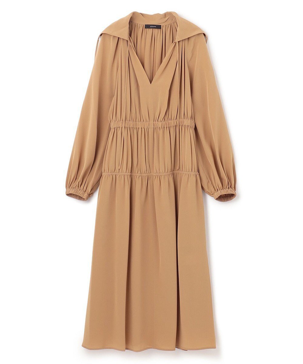 【ジョゼフ/JOSEPH】のクレープドソワ ドレス 人気、トレンドファッション・服の通販 founy(ファニー) 　ファッション　Fashion　レディースファッション　Fashion for Women　ワンピース　Dresses　フォーマル・パーティードレス・結婚式用ドレス　Elegant & Casual Dresses　スリーブ　Sleeve, Long Sleeve / Short Sleeve　ドレス　Dress, One-Piece　ドレープ　Drape, Draping Fabric　フレア　Flare, Flared　定番　Standard, Basic Item　A/W・秋冬　Autumn/Winter　 other-1|ID: prp329100004657257 ipo3291000000033689144