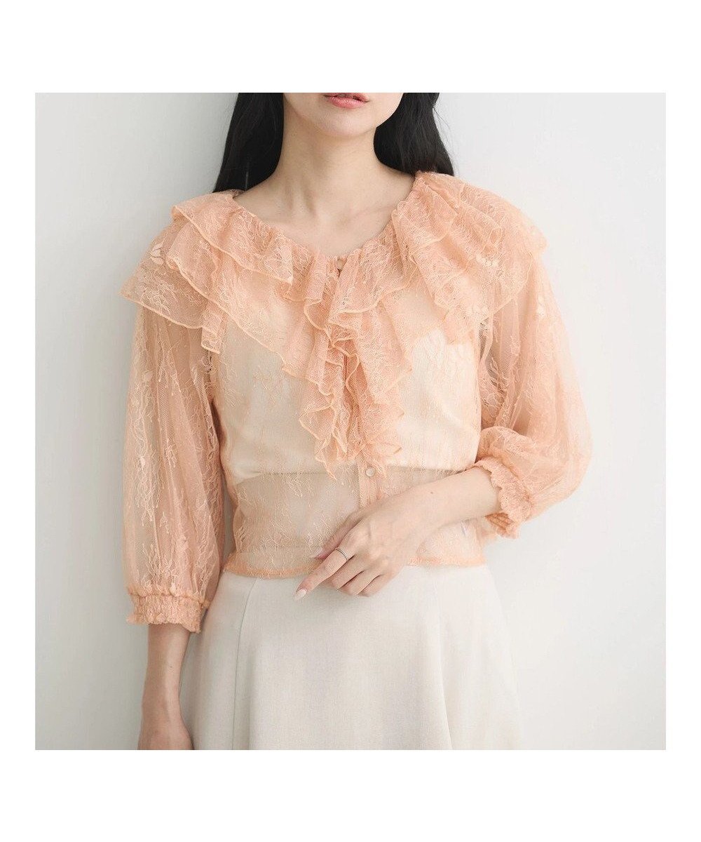 【アースミュージックアンドエコロジー/earth music&ecology】のラッフル衿レースブラウス 人気、トレンドファッション・服の通販 founy(ファニー) 　ファッション　Fashion　レディースファッション　Fashion for Women　トップス・カットソー　Cut & Sew Tops　シャツ・ブラウス・オフィスカジュアル　Elegant Blouses & Button-Ups　ポケット　Pocket, Pocket Detail　ラッフル　Ruffle, Frill　レース　Lace, Lace Fabric　夏　Summer　春　Spring　S/S・春夏　SS, Spring/Summer, Warm Season　 other-1|ID: prp329100004657298 ipo3291000000033689517
