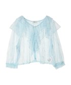 【アースミュージックアンドエコロジー/earth music&ecology】のラッフル衿レースブラウス Light Blue|ID: prp329100004657298 ipo3291000000033689520