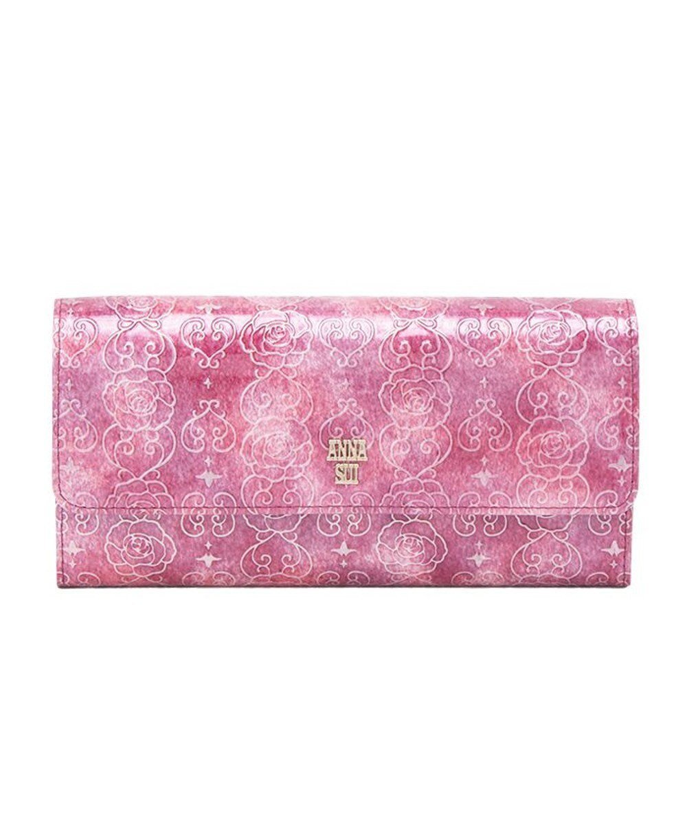 【アナスイ/ANNA SUI】のローズハート フラップ長財布 インテリア・キッズ・メンズ・レディースファッション・服の通販 founy(ファニー) 　ファッション　Fashion　レディースファッション　Fashion for Women　ミニ財布・二つ折り財布　Wallets & Card Cases　エナメル　Patent Leather　チャーム　Charm, Pendant　バタフライ　Butterfly, Butterfly Motif　フラップ　Flap, Flap Pocket　プリント　Print, Printed Pattern　ローズ　Rose, Rose Motif　定番　Standard, Basic Item　財布　Wallet, Purse　ロゼ|ID: prp329100004657326 ipo3291000000033690081