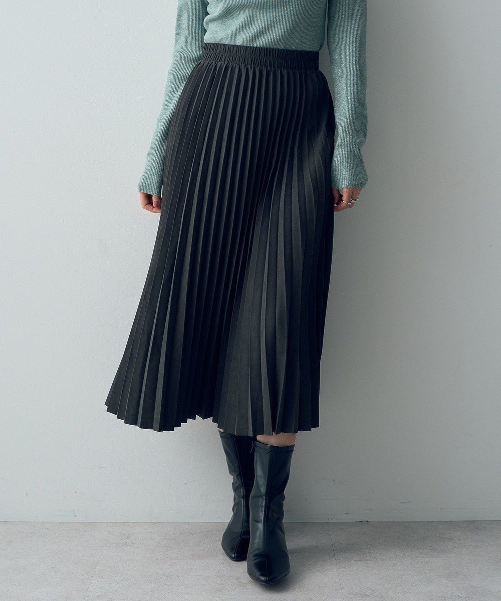 【イェッカ ヴェッカ/YECCA VECCA】のピーチ起毛プリーツスカート インテリア・キッズ・メンズ・レディースファッション・服の通販 founy(ファニー) ファッション Fashion レディースファッション Fashion for Women スカート Skirts プリーツスカート / 上品フェミニンスタイル Pleated Skirts おすすめ Recommended / Our Picks スウェット / スエット Sweatshirt, Sweatwear デニム Denim, Jeans Material ピーチ Peach, Soft Touch フェミニン Feminine, Girly プリーツ Pleats, Pleated ポケット Pocket, Pocket Detail エレガント 上品 Elegant A/W・秋冬 Autumn/Winter Charcoal Gray|ID: prp329100004657431 ipo3291000000033707394