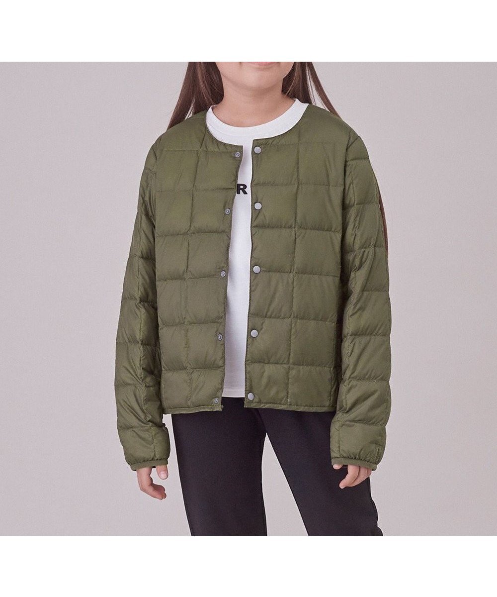 【アンフィーロ/UNFILO / KIDS】の【120-150cm】TAION クルージャケット(UNISEX) インテリア・キッズ・メンズ・レディースファッション・服の通販 founy(ファニー) 　ファッション　Fashion　キッズファッション　Fashion for Kids　アウター　Coat Outerwear /Kids　ユニセックス　Unisex, Genderless　インナー　Innerwear　コラボ　Collaboration, Collab　コンパクト　Compact, Small Size　ジャケット　Jacket, Outerwear　ダウン　Down, Puffer　パーカー　Hoodie, Parka　フェザー　Feather, Feather Detail　人気　Popular, Best Seller　A/W・秋冬　Autumn/Winter　防寒　Cold Protection, Winter-Ready　ダークオリーブ|ID: prp329100004657454 ipo3291000000033707594