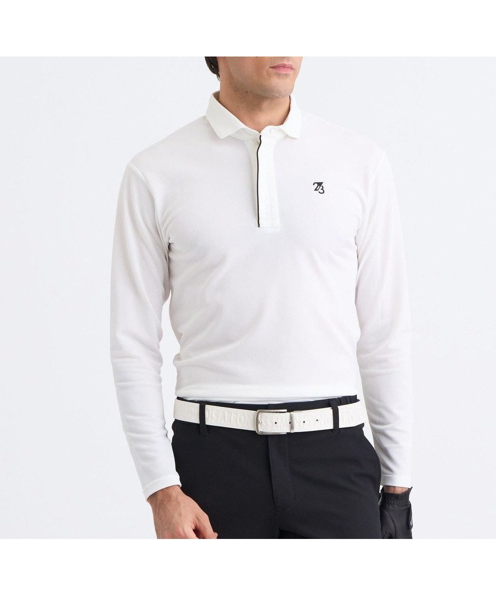 【23区 ゴルフ/23区GOLF / MEN】の【MEN】エイトムーブカノコ長袖ポロシャツ 吸水速乾 UVカット インテリア・キッズ・メンズ・レディースファッション・服の通販 founy(ファニー) 　ファッション　Fashion　メンズファッション　Fashion for Men　トップス・カットソー　Cut & Sew Tops　メンズシャツ　Shirts　ポロシャツ / きれいめカジュアルスタイル　Polo Shirts　春　Spring　吸水　Absorbent, Quick-Dry　鹿の子　Piqué, Kanoko Fabric　ストレッチ　Stretch, Stretchy Fabric　スリム　Slim, Slim Fit　長袖　Long Sleeve, Full Sleeve　パターン　Pattern, Design Print　フィット　Fit, Slim Fit　フロント　Front, Front Design　ポロシャツ　Polo Shirt, Collared Tee　A/W・秋冬　Autumn/Winter　S/S・春夏　SS, Spring/Summer, Warm Season　夏　Summer　エレガント 上品　Elegant　ゴルフ　Golf　ホワイト系|ID: prp329100004657490 ipo3291000000033707933