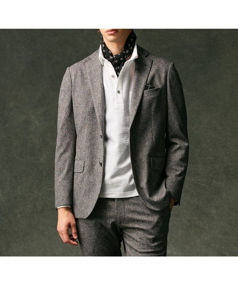 【ジョセフ アブード/JOSEPH ABBOUD / MEN】の【ストレッチ】エアロムリネ コンフォートジャージジャケット インテリア・キッズ・メンズ・レディースファッション・服の通販 founy(ファニー) 　ファッション　Fashion　メンズファッション　Fashion for Men　アウター　Men's Coats Outerwear　テーラードジャケット　Tailored Jackets & Blazers　シンプル　Simple, Minimal　ジャケット　Jacket, Outerwear　ストレッチ　Stretch, Stretchy Fabric　プリント　Print, Printed Pattern　ポケット　Pocket, Pocket Detail　メランジ　Melange, Mixed Yarn　A/W・秋冬　Autumn/Winter　新作・新入荷　New Arrivals / New In　おすすめ　Recommended / Our Picks　ライトグレー系|ID: prp329100004657510 ipo3291000000033708007