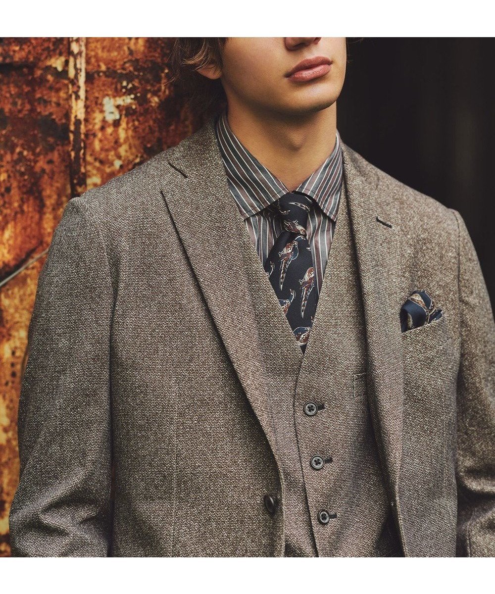 【ジョセフ アブード/JOSEPH ABBOUD / MEN】の【ストレッチ】エアロムリネ コンフォートジャージジャケット インテリア・キッズ・メンズ・レディースファッション・服の通販 founy(ファニー) 　ファッション　Fashion　メンズファッション　Fashion for Men　アウター　Men's Coats Outerwear　テーラードジャケット　Tailored Jackets & Blazers　シンプル　Simple, Minimal　ジャケット　Jacket, Outerwear　ストレッチ　Stretch, Stretchy Fabric　プリント　Print, Printed Pattern　ポケット　Pocket, Pocket Detail　メランジ　Melange, Mixed Yarn　A/W・秋冬　Autumn/Winter　新作・新入荷　New Arrivals / New In　おすすめ　Recommended / Our Picks　ブラウン系|ID: prp329100004657510 ipo3291000000033708009