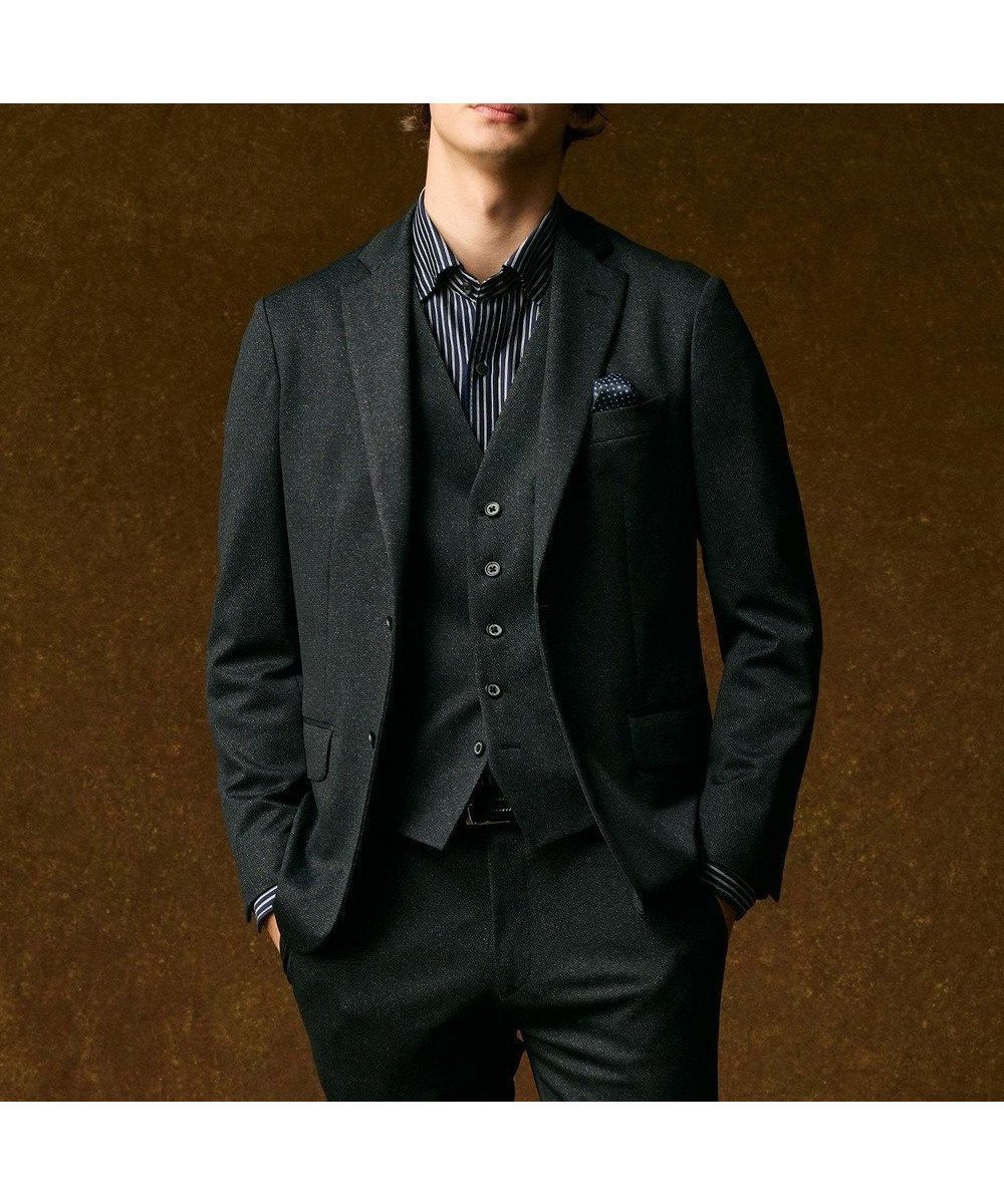 【ジョセフ アブード/JOSEPH ABBOUD / MEN】の【ストレッチ】エアロムリネ コンフォートジャージジャケット インテリア・キッズ・メンズ・レディースファッション・服の通販 founy(ファニー) 　ファッション　Fashion　メンズファッション　Fashion for Men　アウター　Men's Coats Outerwear　テーラードジャケット　Tailored Jackets & Blazers　シンプル　Simple, Minimal　ジャケット　Jacket, Outerwear　ストレッチ　Stretch, Stretchy Fabric　プリント　Print, Printed Pattern　ポケット　Pocket, Pocket Detail　メランジ　Melange, Mixed Yarn　A/W・秋冬　Autumn/Winter　新作・新入荷　New Arrivals / New In　おすすめ　Recommended / Our Picks　ネイビー系|ID: prp329100004657510 ipo3291000000033708010