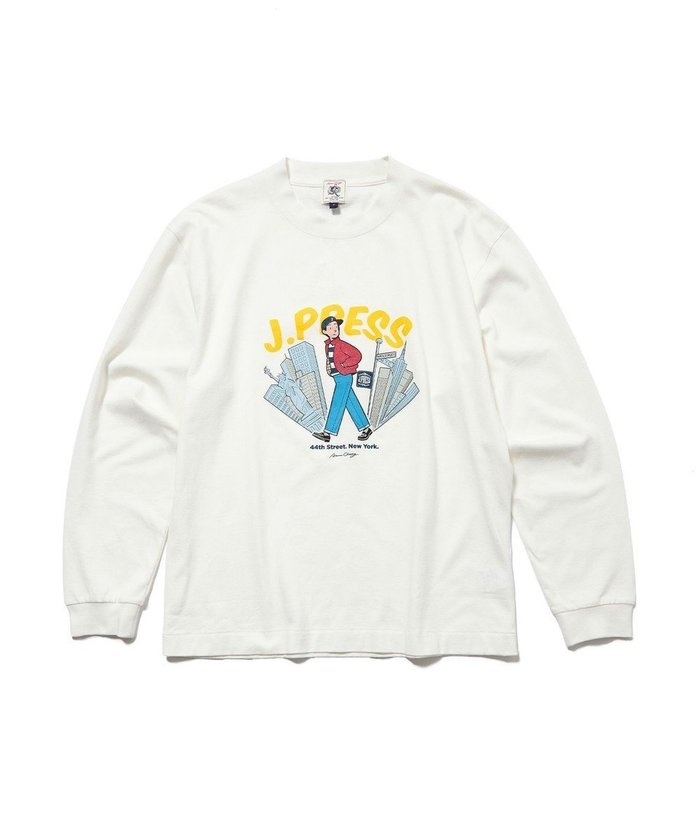 【ジェイ プレス/J.PRESS / MEN】の【AaronChang】【UNISEX】プリントロングスリーブ Tシャツ インテリア・キッズ・メンズ・レディースファッション・服の通販 founy(ファニー) https://founy.com/ ファッション Fashion レディースファッション Fashion for Women トップス・カットソー Cut & Sew Tops シャツ・ブラウス・オフィスカジュアル Elegant Blouses & Button-Ups ロングTシャツ・Tシャツ Longline T-Shirts & Tees カットソー・ベーシックTシャツ Cut-and-Sewn Tops / Stretch Tees & Basics アイビー Ivy Pattern アメリカン American Style カットソー Cut and Sewn Top グラフィック Graphic, Graphic Design スーピマ Supima, Premium Cotton 長袖 Long Sleeve, Full Sleeve フロント Front, Front Design プリント Print, Printed Pattern ユニセックス Unisex, Genderless A/W・秋冬 Autumn/Winter |ID: prp329100004657546 ipo3291000000033708317