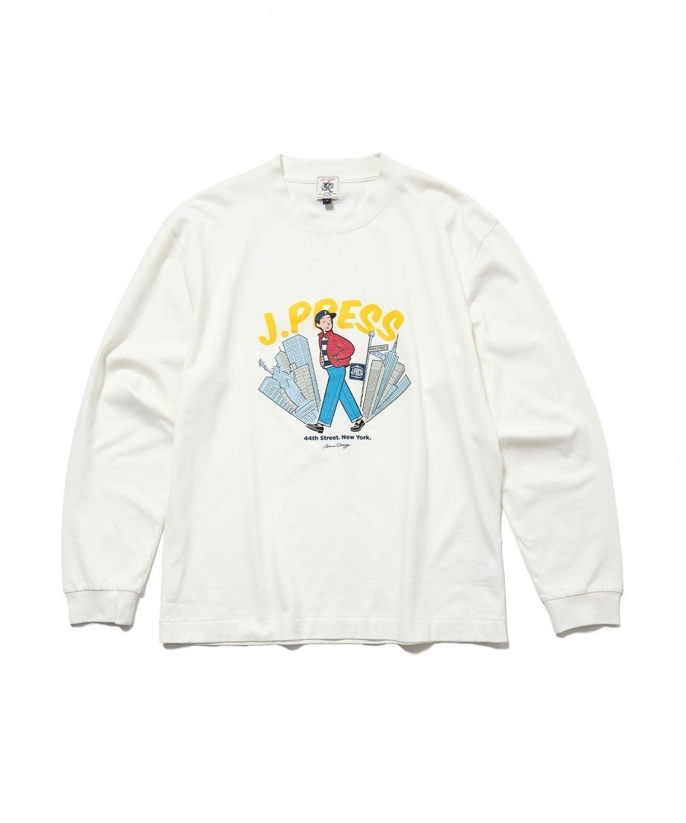 【ジェイ プレス/J.PRESS / MEN】の【AaronChang】【UNISEX】プリントロングスリーブ Tシャツ インテリア・キッズ・メンズ・レディースファッション・服の通販 founy(ファニー) 　ファッション　Fashion　レディースファッション　Fashion for Women　トップス・カットソー　Cut & Sew Tops　シャツ・ブラウス・オフィスカジュアル　Elegant Blouses & Button-Ups　ロングTシャツ・Tシャツ　Longline T-Shirts & Tees　カットソー・ベーシックTシャツ　Cut-and-Sewn Tops / Stretch Tees & Basics　アイビー　Ivy Pattern　アメリカン　American Style　カットソー　Cut and Sewn Top　グラフィック　Graphic, Graphic Design　スーピマ　Supima, Premium Cotton　長袖　Long Sleeve, Full Sleeve　フロント　Front, Front Design　プリント　Print, Printed Pattern　ユニセックス　Unisex, Genderless　A/W・秋冬　Autumn/Winter　ホワイト系|ID: prp329100004657546 ipo3291000000033708319