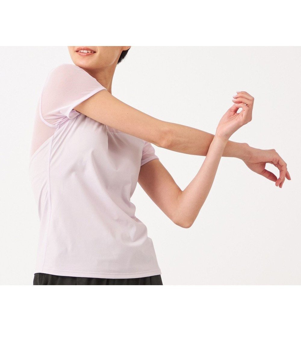 【チャコット/Chacott】のChacott BALANCE スムースライトトップ【C BASIC】 インテリア・キッズ・メンズ・レディースファッション・服の通販 founy(ファニー) 　ファッション　Fashion　レディースファッション　Fashion for Women　トップス・カットソー　Cut & Sew Tops　吸水　Absorbent, Quick-Dry　抗菌　Antibacterial, Bacteria-Resistant　シアー　Sheer, See-Through　シンプル　Simple, Minimal　ストレッチ　Stretch, Stretchy Fabric　バレエ　Ballet, Ballet Style　フィット　Fit, Slim Fit　ブロック　Block, Solid Block Pattern　メッシュ　Mesh, Net Fabric　おすすめ　Recommended / Our Picks　夏　Summer　ライラック|ID: prp329100004657579 ipo3291000000033708609