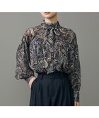 【自由区/JIYU-KU】の【洗える】ペイズリープリントボウタイ ブラウス ネイビー|ID: prp329100004657705 ipo3291000000033710162