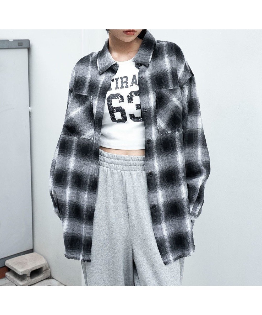 【ウィゴー/WEGO】のチェックBIGネルシャツ インテリア・キッズ・メンズ・レディースファッション・服の通販 founy(ファニー) 　ファッション　Fashion　レディースファッション　Fashion for Women　トップス・カットソー　Cut & Sew Tops　シャツ・ブラウス・オフィスカジュアル　Elegant Blouses & Button-Ups　インナー　Innerwear　秋　Autumn　キャップ　Cap, Baseball Cap　ショート　Short, Short Length　スマホ　Smartphone, Mobile Device　チェック　Check, Plaid, Tartan　トレンド　Trend, Trending Now　ミニスカート　Mini Skirt, Short Skirt　ワイド　Wide, Wide Fit　冬　Winter / This Winter　A/W・秋冬　Autumn/Winter　ブラック|ID: prp329100004657735 ipo3291000000033710259