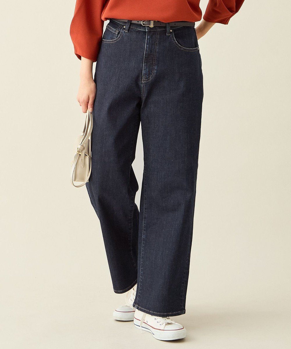 【エニー/ANY】の【ウエストゴム】ストレートワイドデニム インテリア・キッズ・メンズ・レディースファッション・服の通販 founy(ファニー) 　ファッション　Fashion　レディースファッション　Fashion for Women　パンツ　Pants & Trousers　デニムパンツ・ジーンズ・美脚デニム　Denim Jeans & Pants　ギャザー　Gathered, Ruffled　ストレッチ　Stretch, Stretchy Fabric　スマホ　Smartphone, Mobile Device　テーパード　Tapered, Tapered Pants　デニム　Denim, Jeans Material　ポケット　Pocket, Pocket Detail　楽ちん　Easy Fit, Comfortable　ワイド　Wide, Wide Fit　A/W・秋冬　Autumn/Winter　S/S・春夏　SS, Spring/Summer, Warm Season　再入荷　Restock / Back in Stock　夏　Summer　ダークインディゴ|ID: prp329100004657739 ipo3291000000035608221