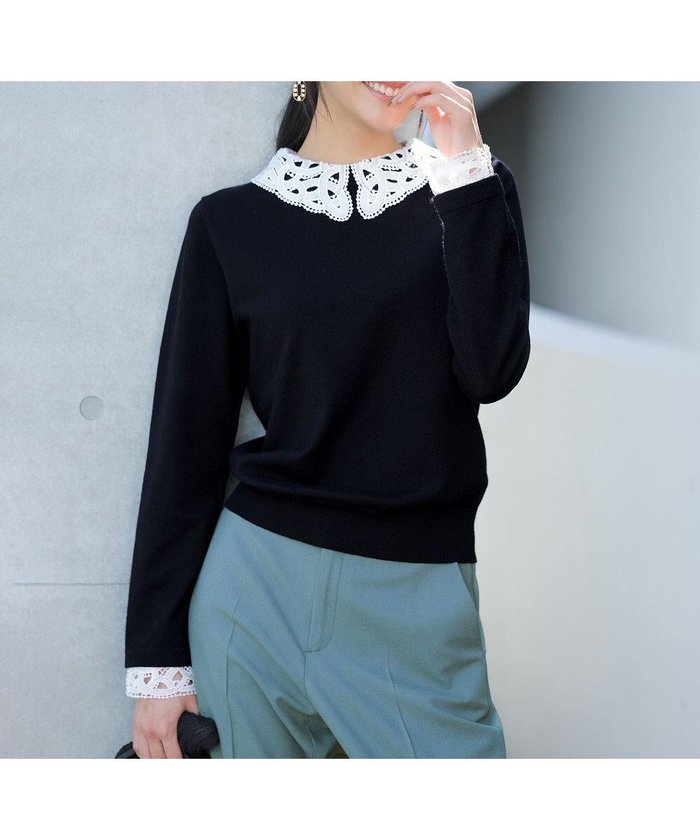 【エニィ スィス/any SiS】のレース襟 ニット インテリア・キッズ・メンズ・レディースファッション・服の通販 founy(ファニー) https://founy.com/ ファッション Fashion レディースファッション Fashion for Women トップス・カットソー Cut & Sew Tops ニット Knit Tops & Sweaters インナー Innerwear カフス Cuff Design シンプル Simple, Minimal ジャケット Jacket, Outerwear ストレッチ Stretch, Stretchy Fabric セーター Sweater, Knitwear フェミニン Feminine, Girly マニッシュ Mannish, Boyish レース Lace, Lace Fabric A/W・秋冬 Autumn/Winter おすすめ Recommended / Our Picks エレガント 上品 Elegant 新作・新入荷 New Arrivals / New In |ID: prp329100004657746 ipo3291000000034145587